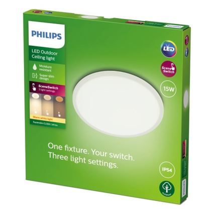 Philips - LED Stmívatelné venkovní svítidlo SCENE SWITCH LED/15W/230V IP54 bílá