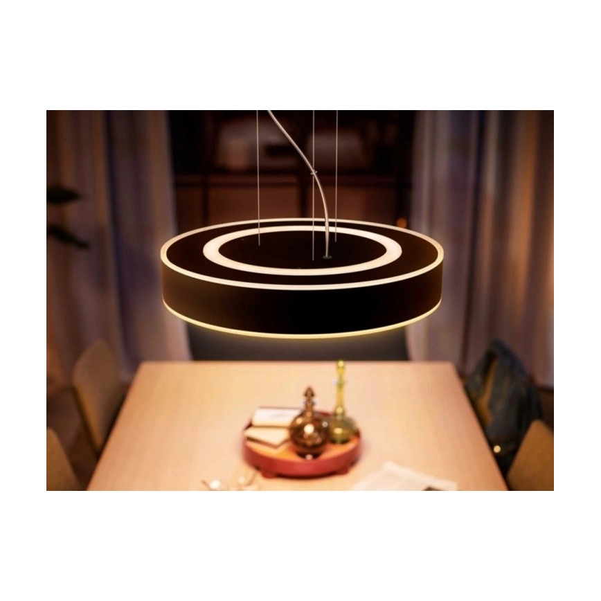 Philips - LED Stmívatelný lustr na lanku Hue LED/33,5W/230V 2200-6500K černá + dálkové ovládání