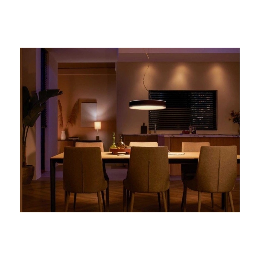 Philips - LED Stmívatelný lustr na lanku Hue LED/33,5W/230V 2200-6500K černá + dálkové ovládání