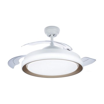 Philips-LED Stropní svítidlo s ventilátorem LED/35W/230V 5500/4000/2700K + dálkové ovládání zlatá
