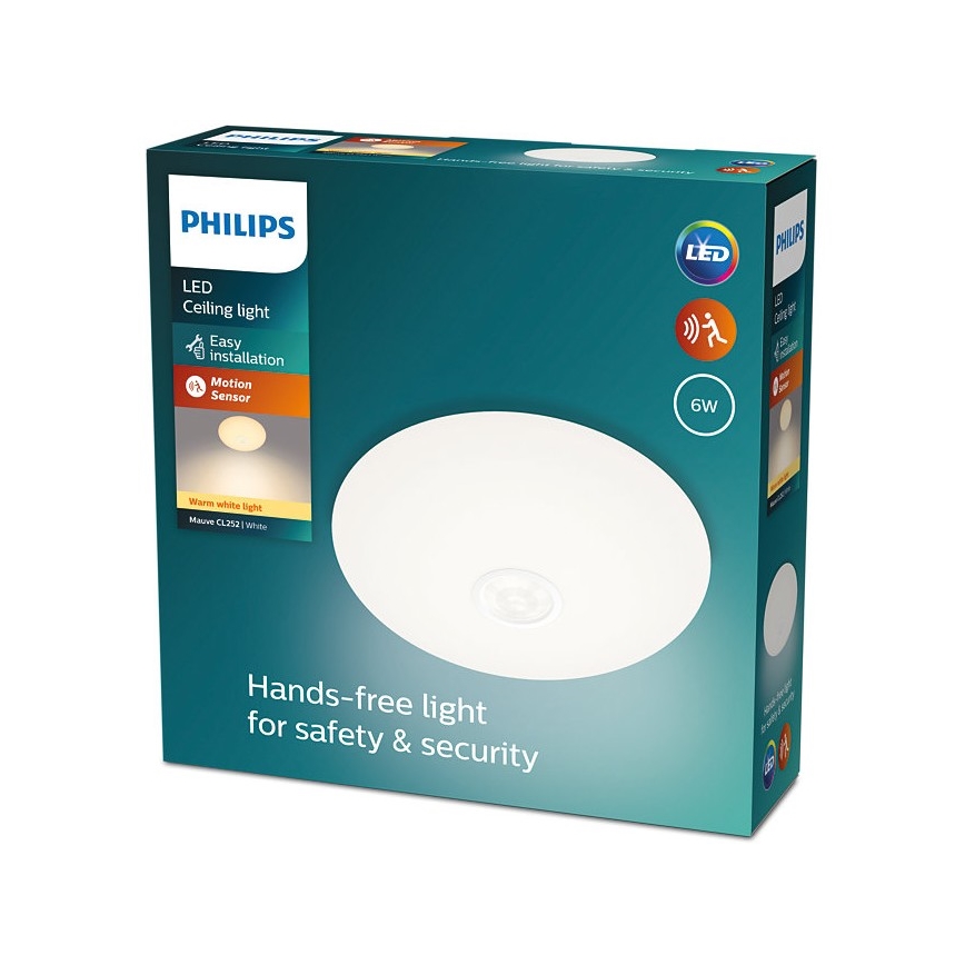 Philips - LED Stropní svítidlo se senzorem MAUVE LED/6W/230V