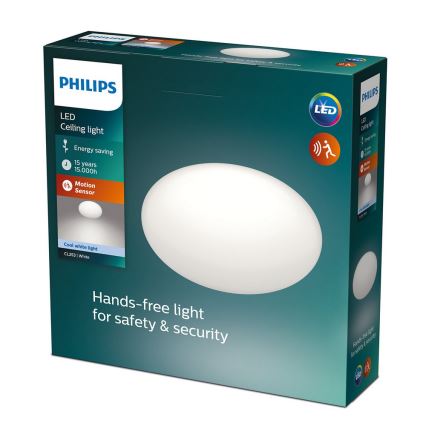 Philips - LED Stropní svítidlo se senzorem 1xLED/12W/230V 4000K