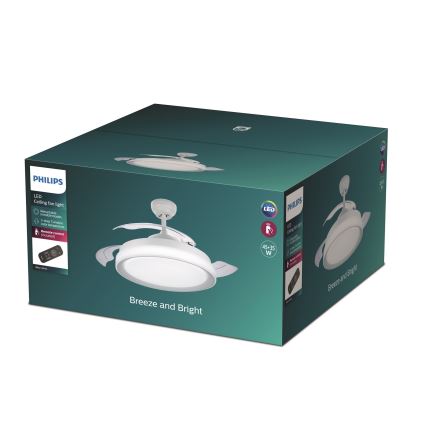 Philips - LED Stropní ventilátor LED/35W/230V 5500/4000/2700K bílá + dálkové ovládání