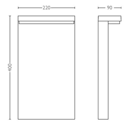 Philips - LED Venkovní lampa BUSTAN LED/3,8W/230V 2700K 40 cm IP44