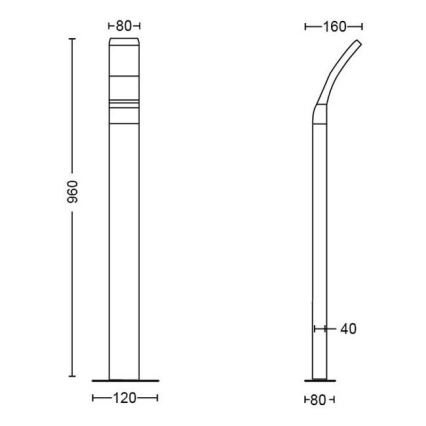 Philips - LED Venkovní lampa LED/12W/230V 4000K 96 cm IP44