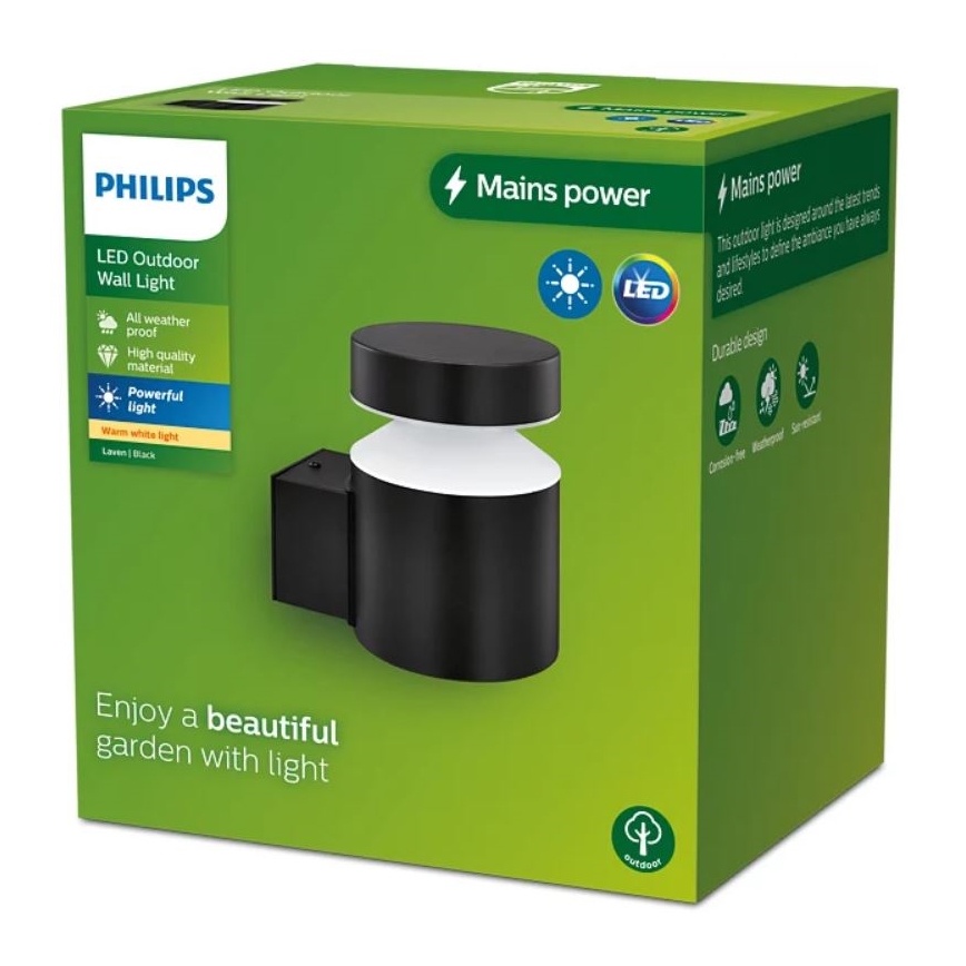 Philips - LED Venkovní nástěnné svítidlo LAVEN LED/6W/230V 2700K IP44