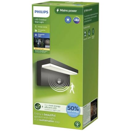 Philips - LED Venkovní nástěnné svítidlo se senzorem BUSTAN LED/3,8W/230V IP44