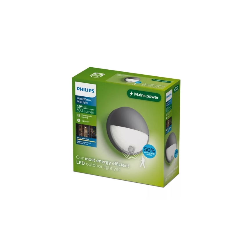 Philips - LED Venkovní nástěnné svítidlo se senzorem CAPRICORN LED/4,3W/230V IP44