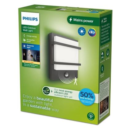 Philips - LED Venkovní nástěnné svítidlo se senzorem PETRONIA LED/3,8W/230V IP44