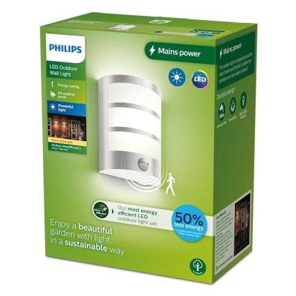 Philips - LED Venkovní nástěnné svítidlo se senzorem PYTHON LED/3,8W/230V IP44