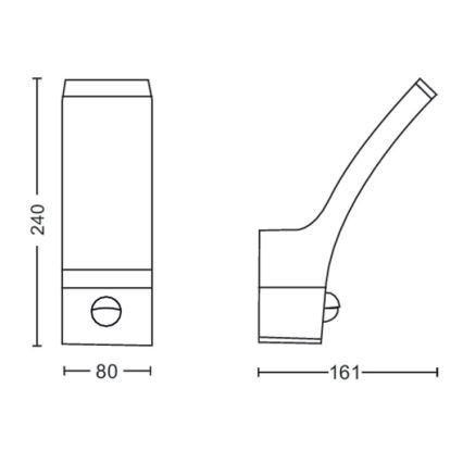 Philips - LED Venkovní nástěnné svítidlo se senzorem LED/12W/230V 2700K IP44