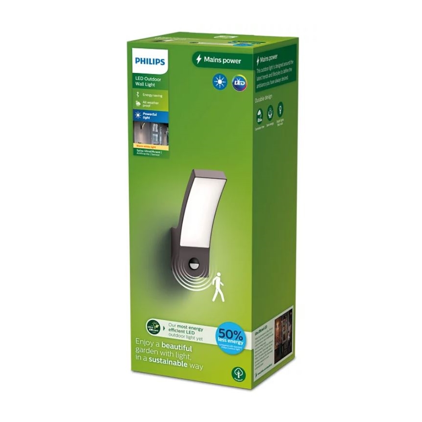 Philips - LED Venkovní nástěnné svítidlo se senzorem SPLAY LED/3,8W/230V IP44
