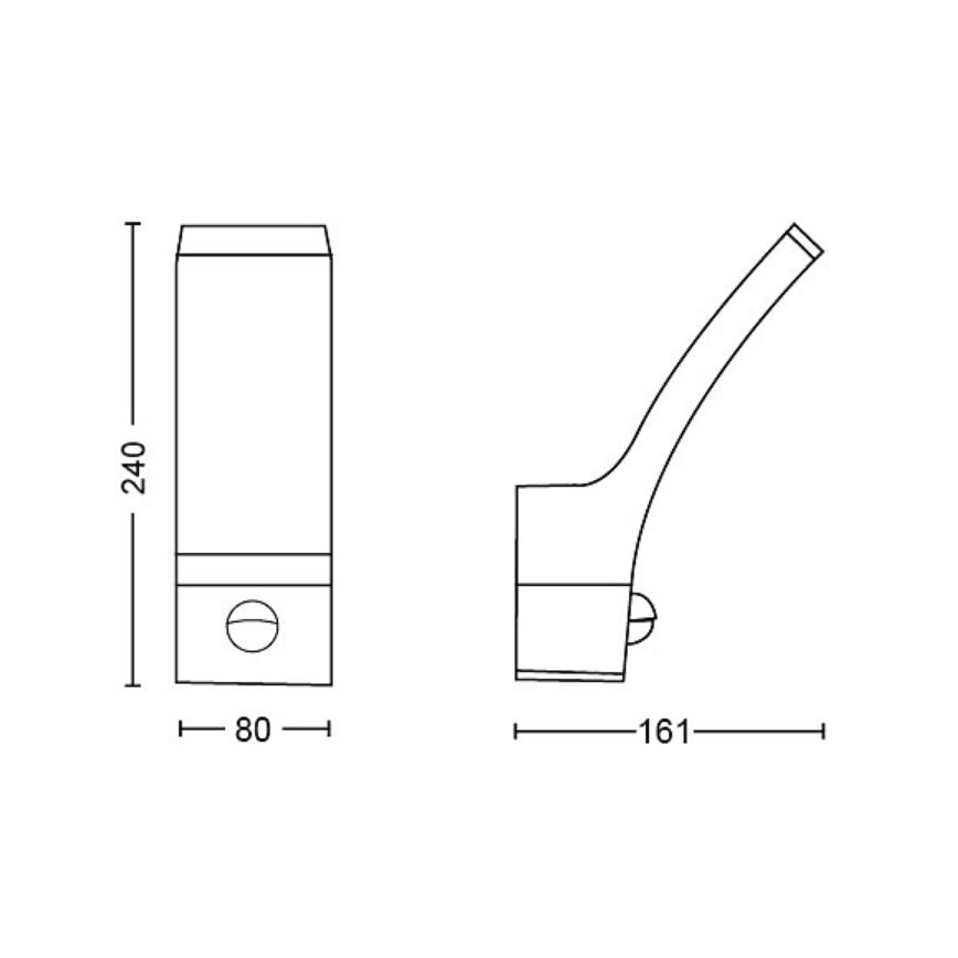 Philips - LED Venkovní nástěnné svítidlo se senzorem SPLAY LED/3,8W/230V IP44