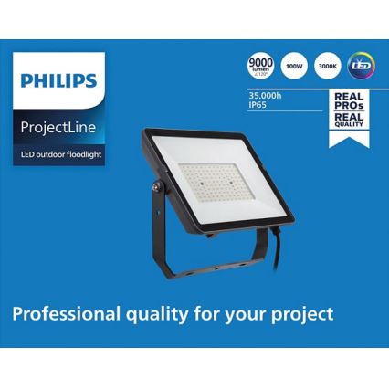 Philips - LED Venkovní reflektor PROJECTLINE LED/100W/230V IP65 3000K