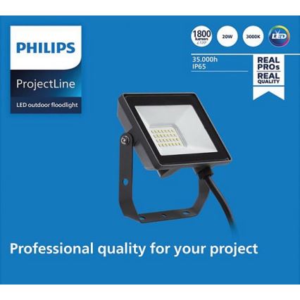 Philips - LED Venkovní reflektor PROJECTLINE LED/20W/230V IP65 3000K