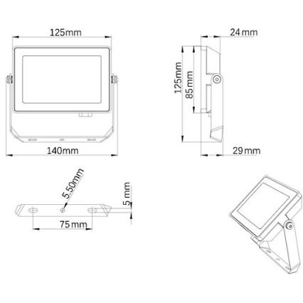 Philips - LED Venkovní reflektor PROJECTLINE LED/20W/230V IP65 3000K