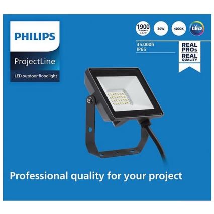 Philips - LED Venkovní reflektor PROJECTLINE LED/20W/230V IP65 4000K