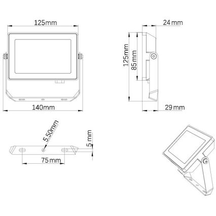 Philips - LED Venkovní reflektor PROJECTLINE LED/20W/230V IP65 4000K