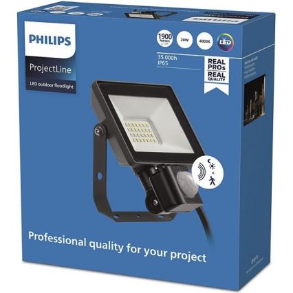 Philips - LED Venkovní reflektor se senzorem PROJECTLINE LED/20W/230V IP65 4000K