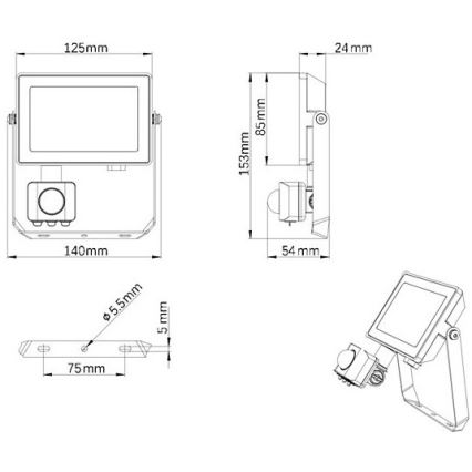 Philips - LED Venkovní reflektor se senzorem PROJECTLINE LED/20W/230V IP65 4000K