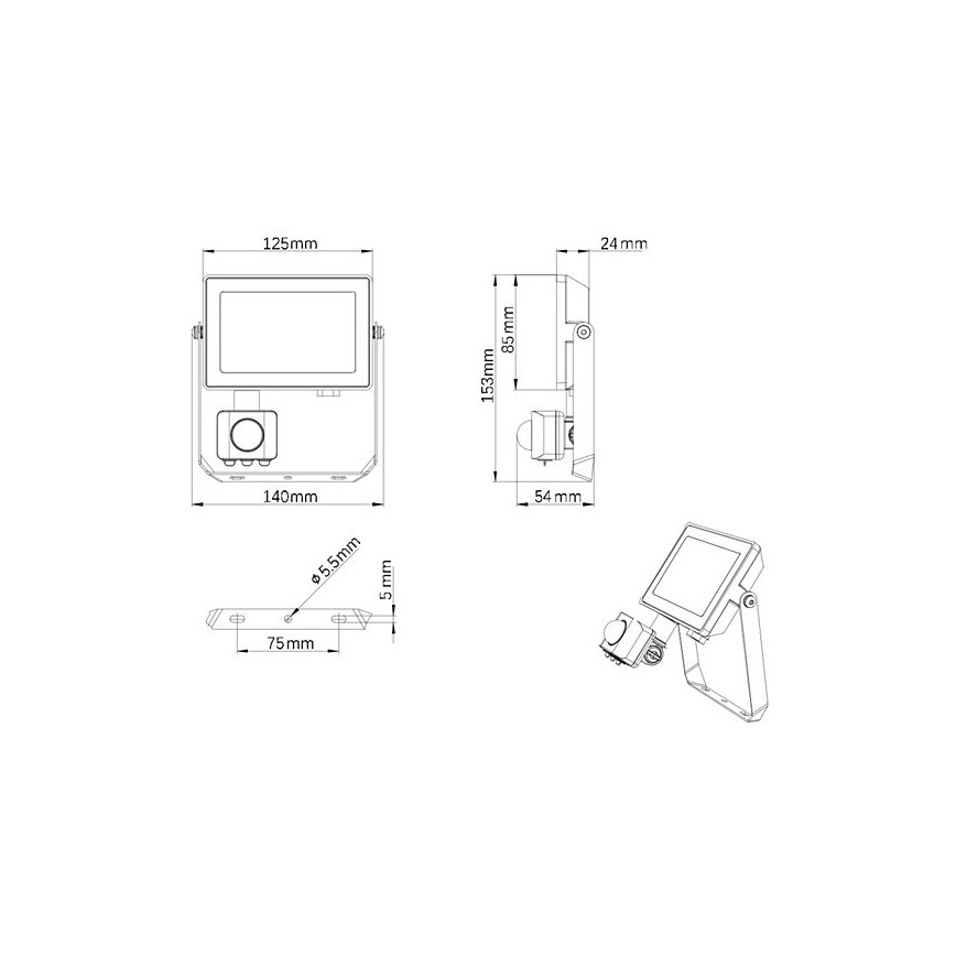 Philips - LED Venkovní reflektor se senzorem PROJECTLINE LED/20W/230V IP65 4000K