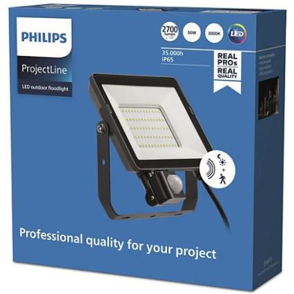 Philips - LED Venkovní reflektor se senzorem PROJECTLINE LED/30W/230V IP65 3000K