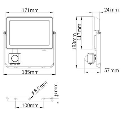 Philips - LED Venkovní reflektor se senzorem PROJECTLINE LED/30W/230V IP65 4000K