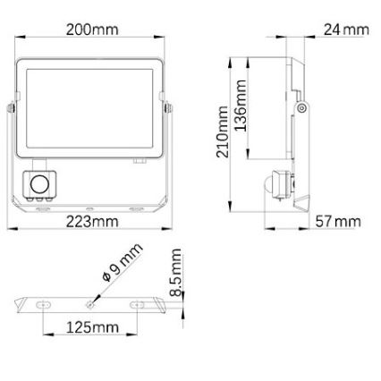 Philips - LED Venkovní reflektor se senzorem PROJECTLINE LED/50W/230V IP65 3000K