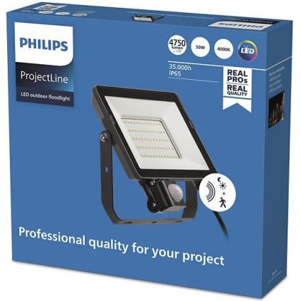 Philips - LED Venkovní reflektor se senzorem PROJECTLINE LED/50W/230V IP65 4000K