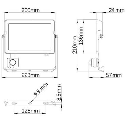 Philips - LED Venkovní reflektor se senzorem PROJECTLINE LED/50W/230V IP65 4000K