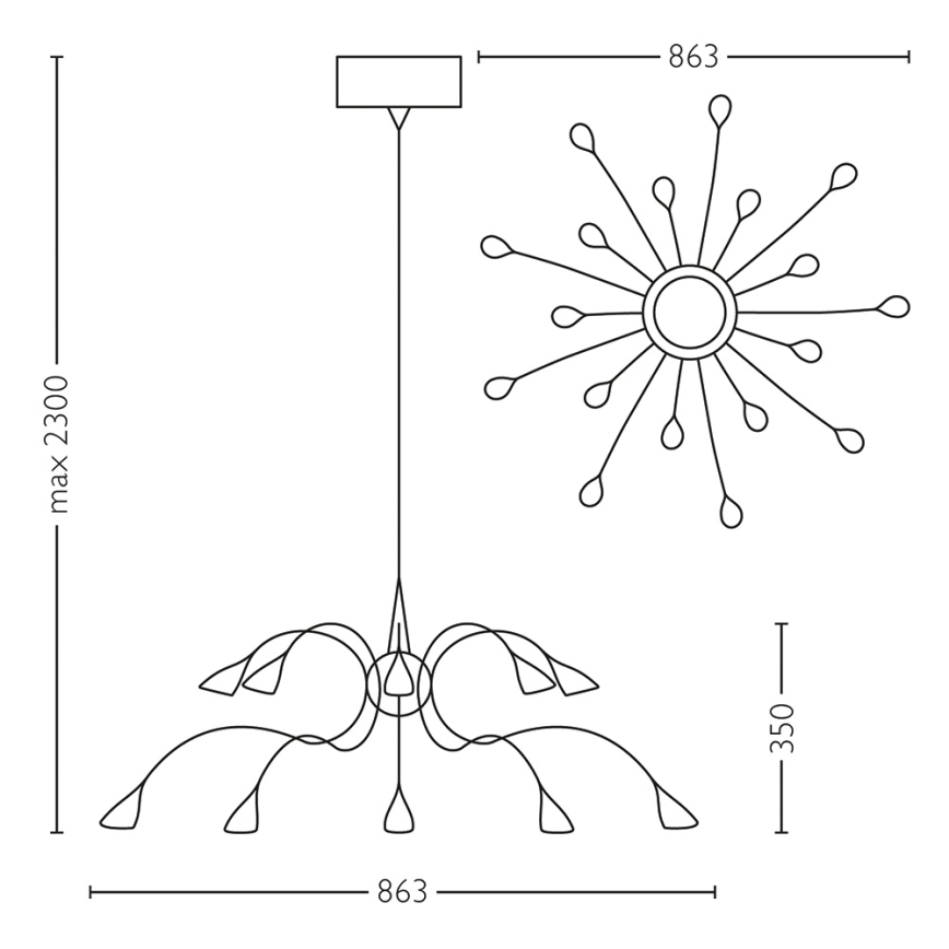Philips Lirio 40713/31/LI - Závěsné svítidlo HALUSII 18xG4/2,5W bílá