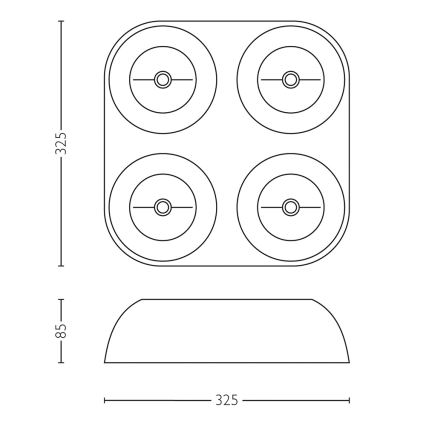 Philips Lirio 57134/30/LI - Stropní svítidlo DOLOQ 4xG53/35W černá