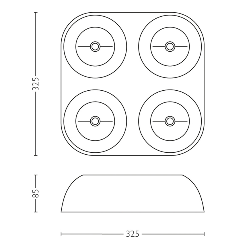 Philips Lirio 57134/30/LI - Stropní svítidlo DOLOQ 4xG53/35W černá