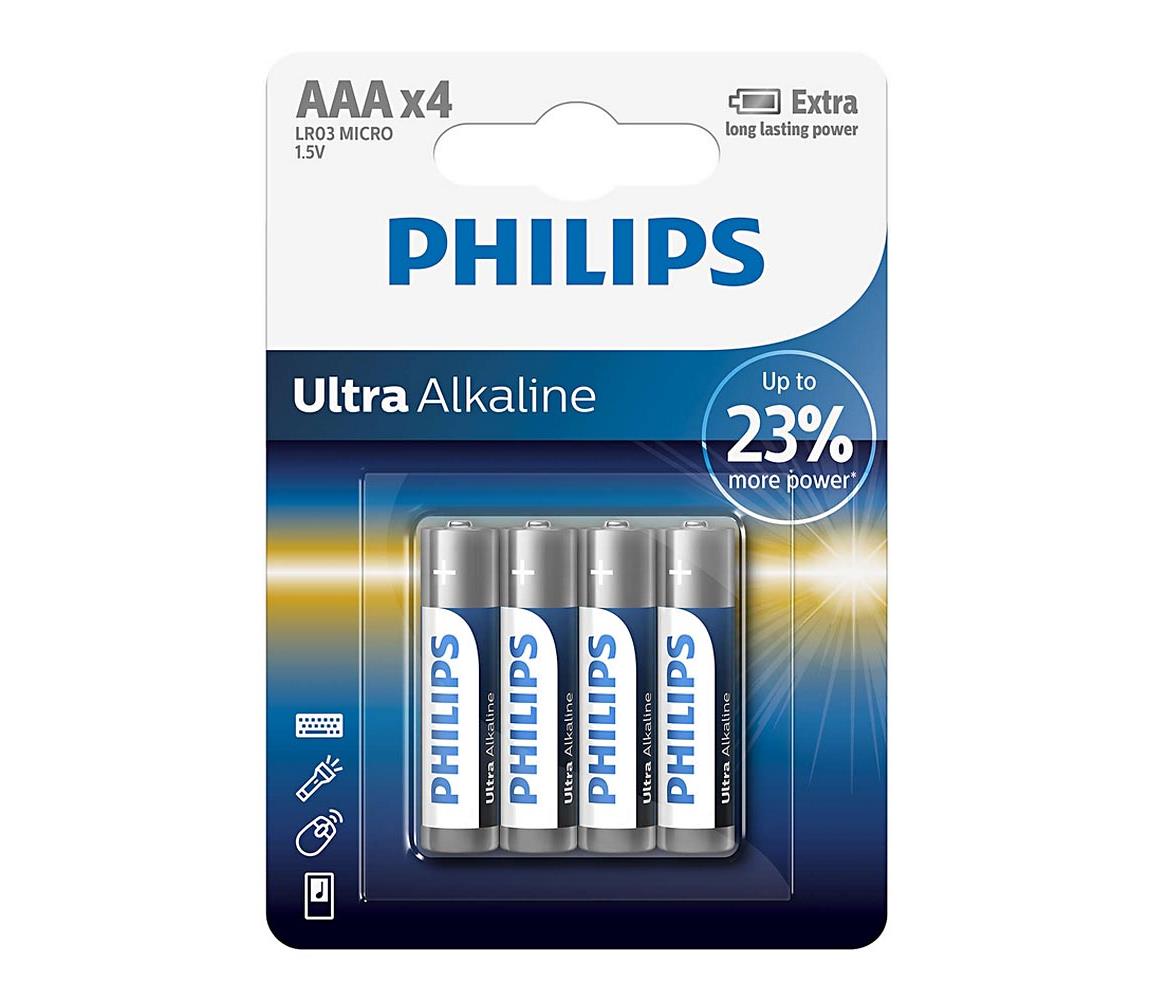 Philips Philips LR03E4B/10 - 4 ks Alkalická baterie AAA ULTRA ALKALINE 1,5V P2189