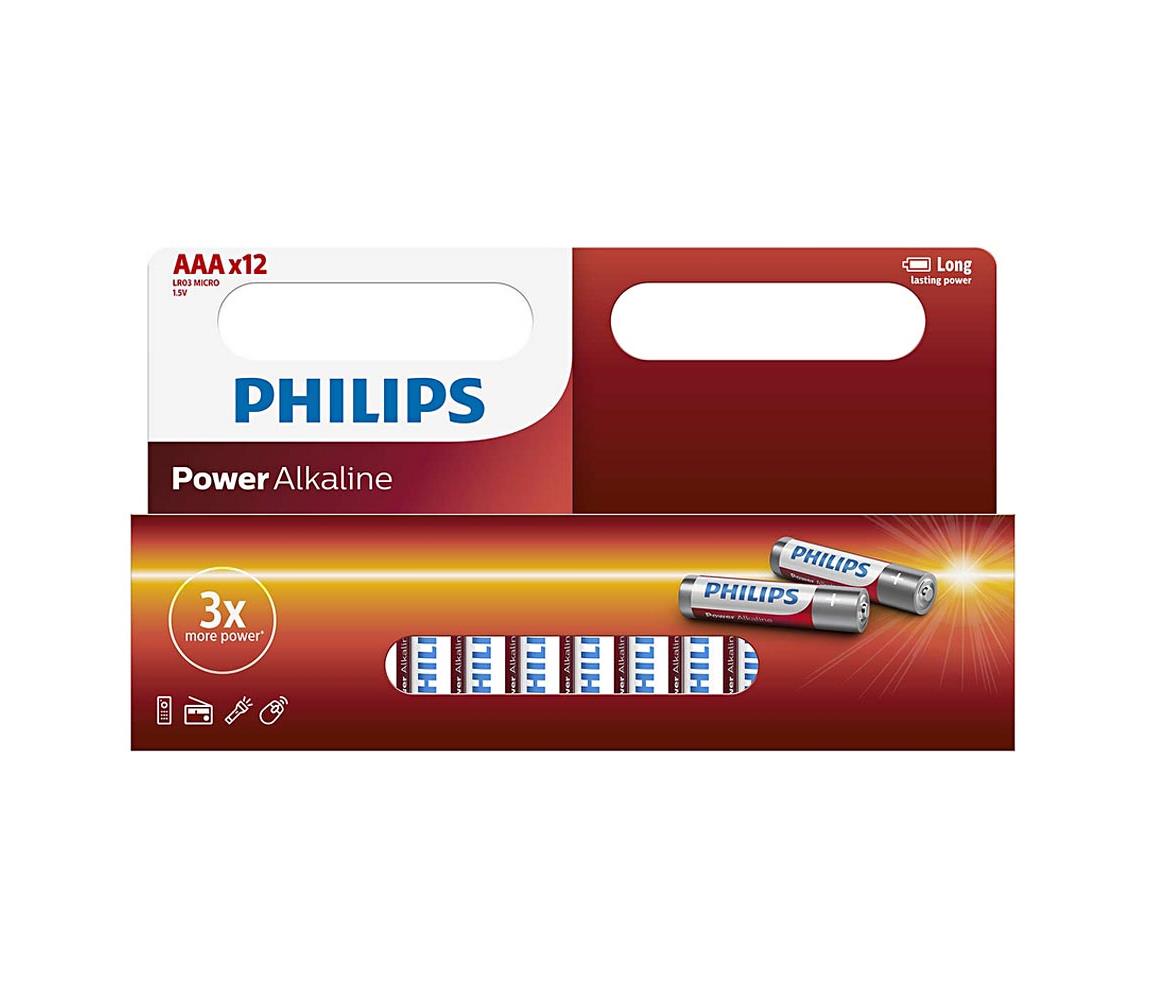 Philips Philips LR03P12W/10 - 12 ks Alkalická baterie AAA POWER ALKALINE 1,5V P2206