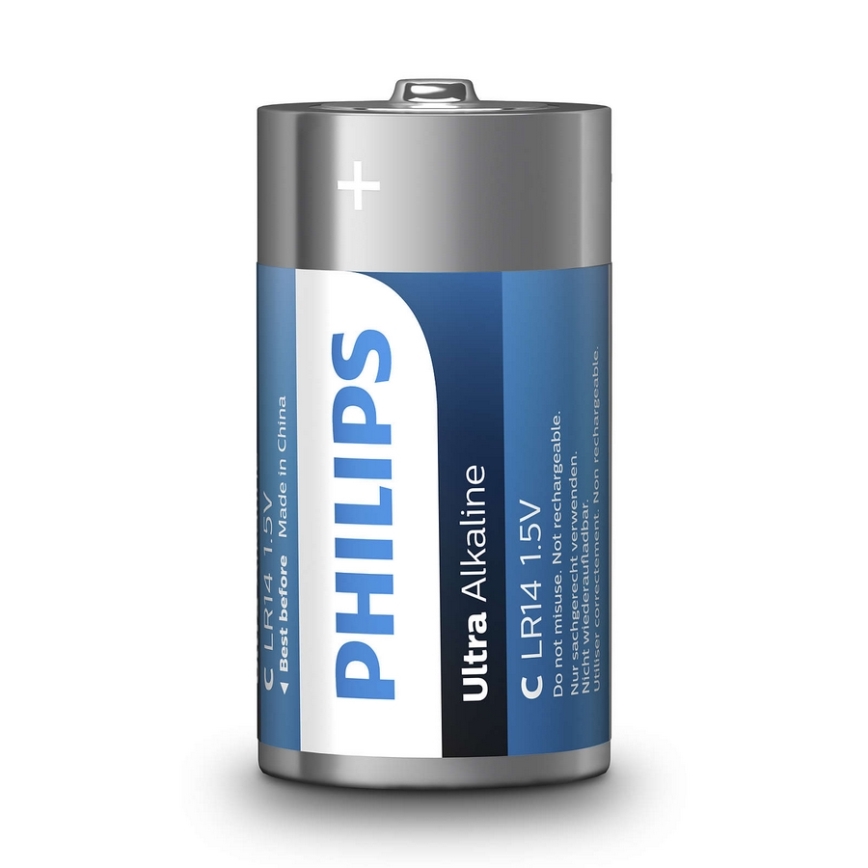 Philips LR14E2B/10 - 2 ks Alkalická baterie C ULTRA ALKALINE 1,5V
