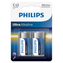 Philips LR14E2B/10 - 2 ks Alkalická baterie C ULTRA ALKALINE 1,5V