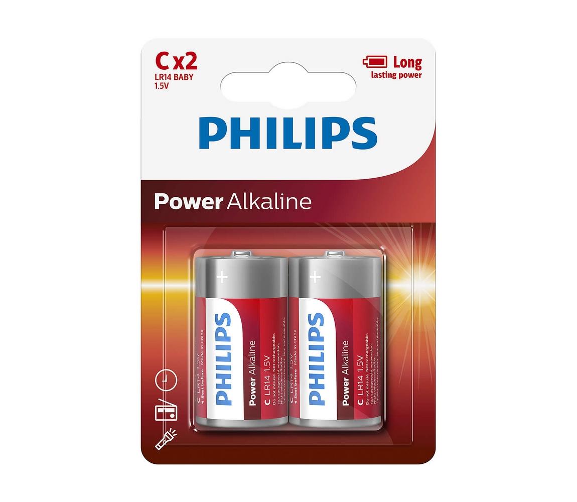 Philips Philips LR14P2B/10 - 2 ks Alkalická baterie C POWER ALKALINE 1,5V 7200mAh P2202