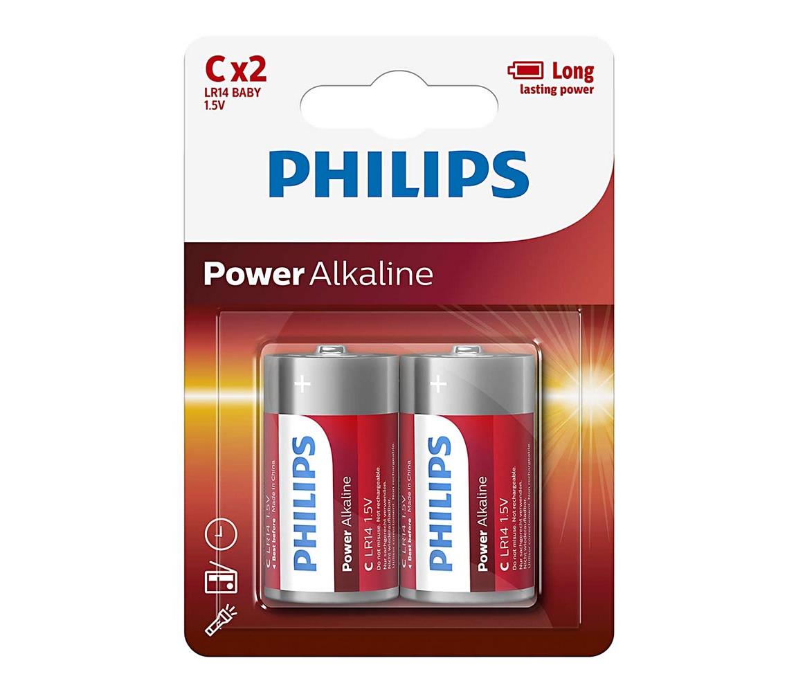Philips Philips LR14P2B/10 - 2 ks Alkalická baterie C POWER ALKALINE 1,5V P2202