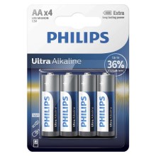 Philips LR6E4B/10 - 4 ks Alkalická baterie AA ULTRA ALKALINE 1,5V 2800mAh