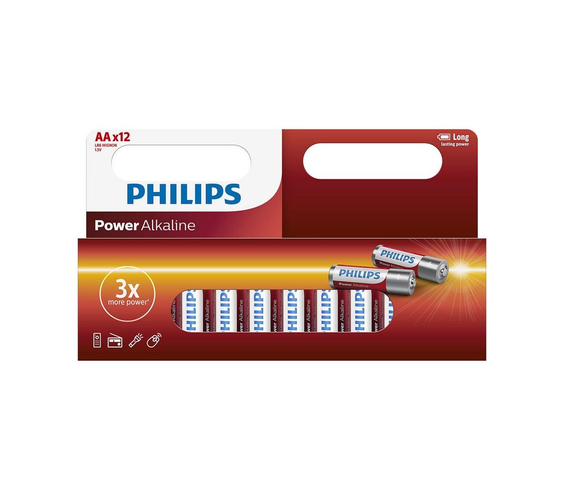 Philips Philips LR6P12W/10 - 12 ks Alkalická baterie AA POWER ALKALINE 1,5V 2600mAh P2205