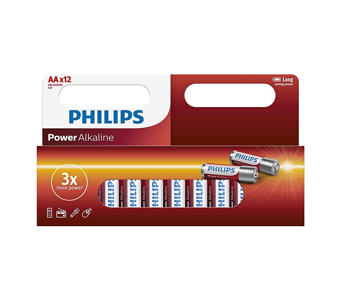 Philips Philips LR6P12W/10 - 12 ks Alkalická baterie AA POWER ALKALINE 1,5V P2205