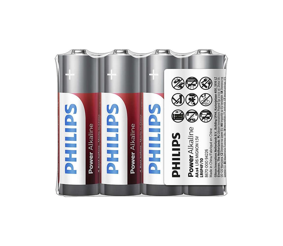Philips Philips LR6P4F/10 - 4 ks Alkalická baterie AA POWER ALKALINE 1,5V 2600mAh P2199