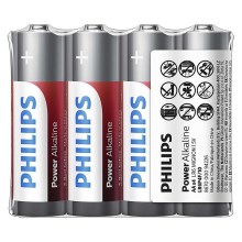 Philips LR6P4F/10 - 4 ks Alkalická baterie AA POWER ALKALINE 1,5V