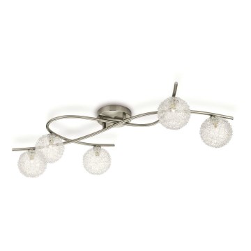 Philips Massive 55825/17/PN - Stropní svítidlo ZINNA 5xG9/40W