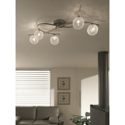 Philips Massive 55825/17/PN - Stropní svítidlo ZINNA 5xG9/40W