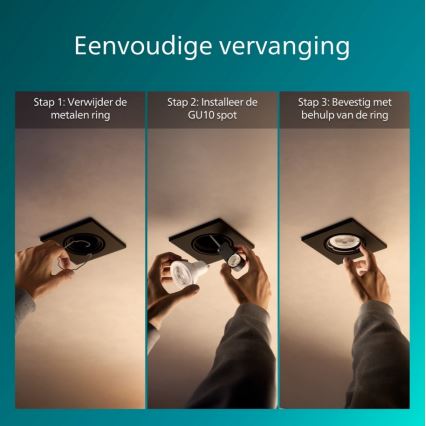 Philips - Podhledové svítidlo PERIDOT 1xGU10/7W/230V černá