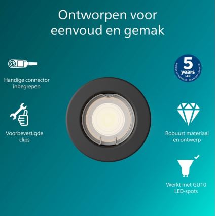 Philips - Podhledové svítidlo PERIDOT 1xGU10/7W/230V černá