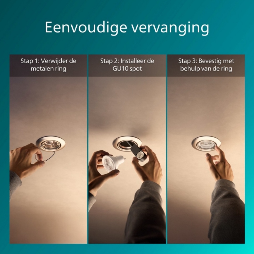 Philips - Podhledové svítidlo PERIDOT 1xGU10/7W/230V stříbrná