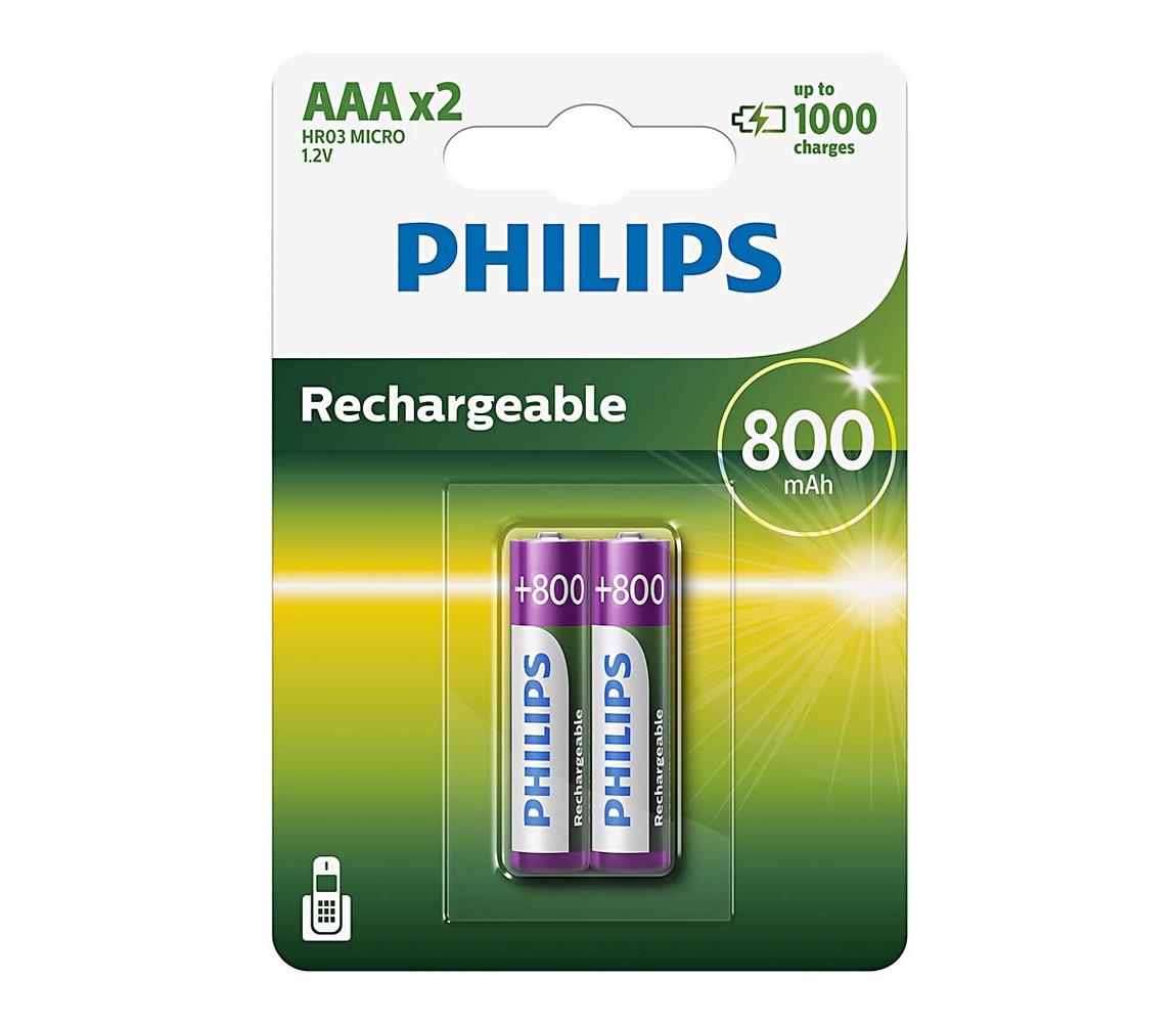 Philips Philips R03B2A80/10 - 2 ks Nabíjecí baterie AAA MULTILIFE NiMH/1,2V/800 mAh P2239